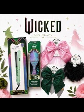New Wicked Limited Edition  Bundle | Conair Flat Iron, Wet Brush & Scunci Bows
